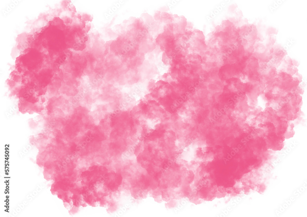 Pinker, Roter Rauch, Wasserfarben auf Transparenten Hintergrund, Wolken