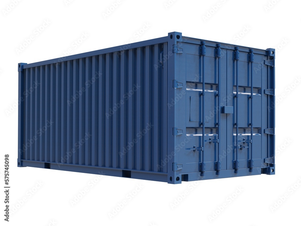 Shipping Cargo Container Twenty Feet for Logistics and Transportation on White Background Shipping Cargo Container Twenty Feet for Logistics and Transportation on White Background