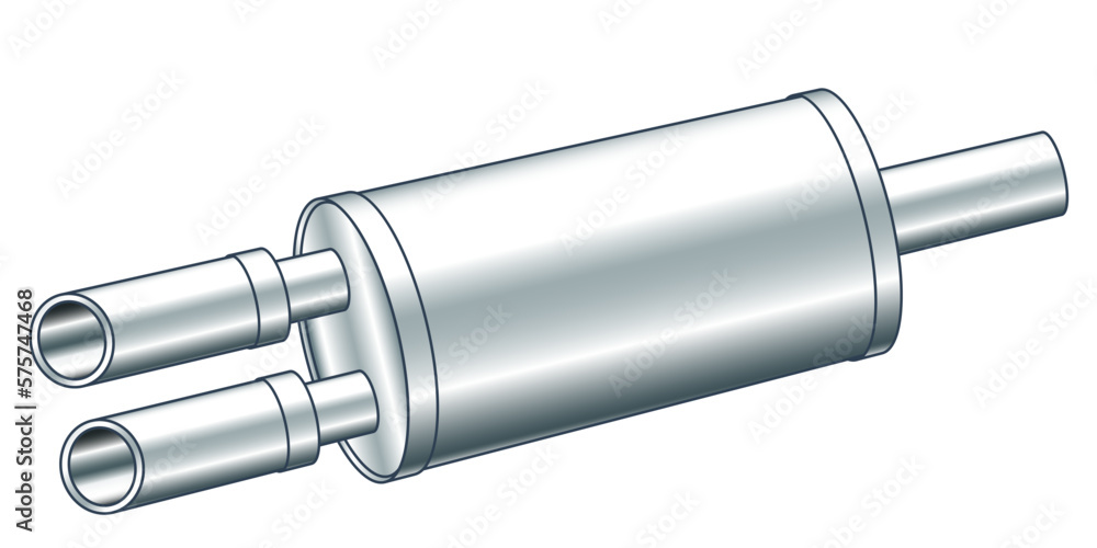 Exhaust muffler illustration Exhaust muffler illustration