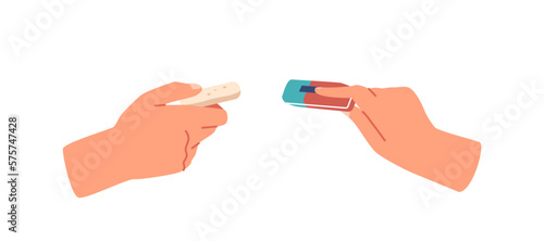 Human Hands Holding Erasers Isolated On White Background. Concept Of Writing Erasing, Mistake Correction, Back To School