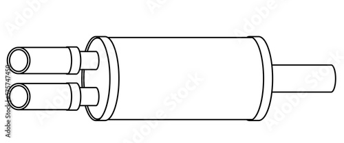 Exhaust muffler contour illustration