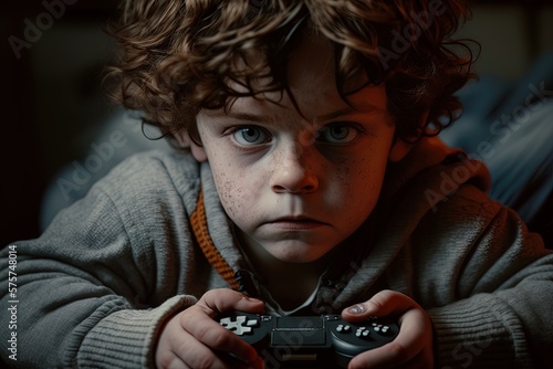 child playing video games