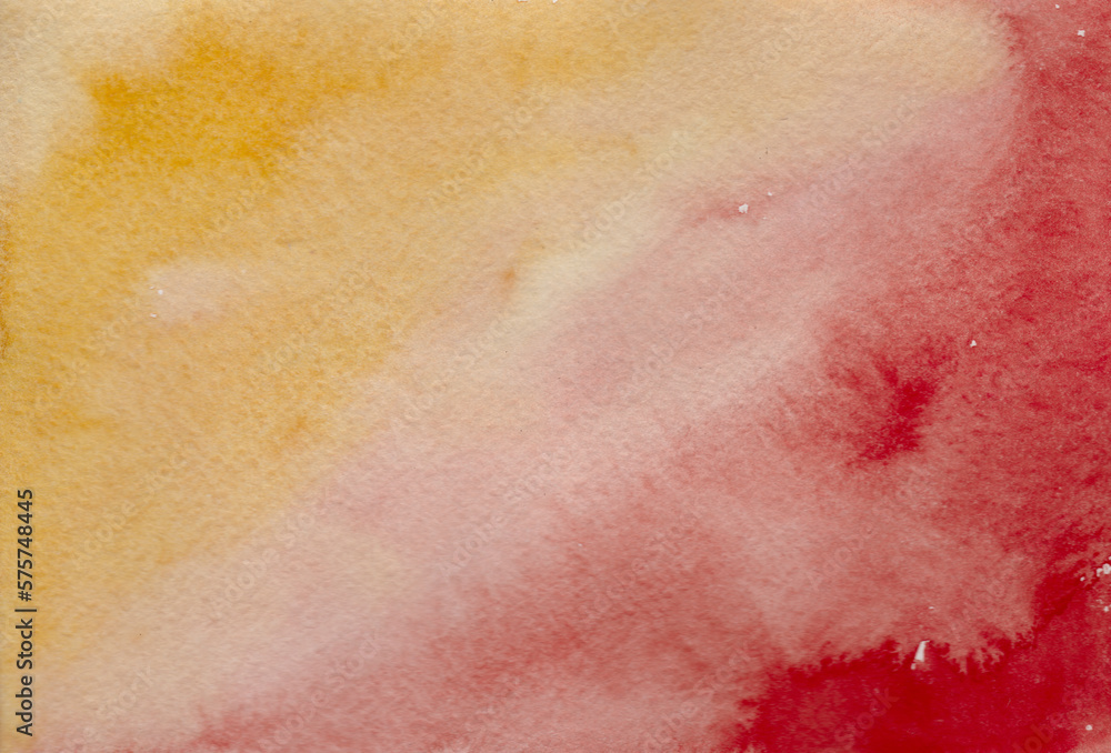 Watercolor Gradient Red and Yellow ombre Background. Abstract yellow-red Texture background.