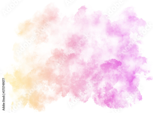 Pink and Yellow Gradient Smoke Abstract Shape