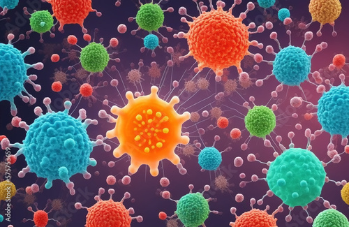 細菌やウィルスのイラスト(AI generated image) © Game Material Store