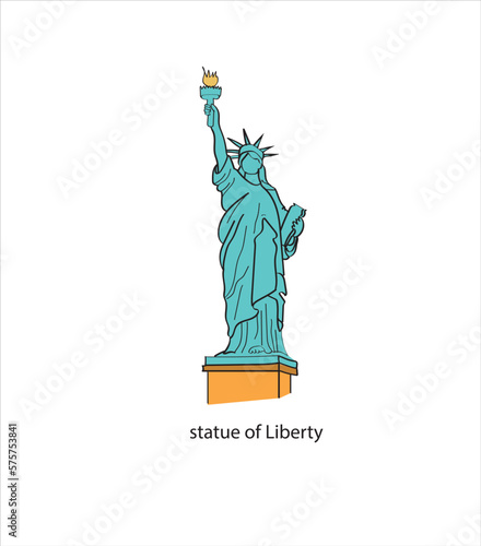 Statue of Liberty, new york- usa hand drawing vector illustration 