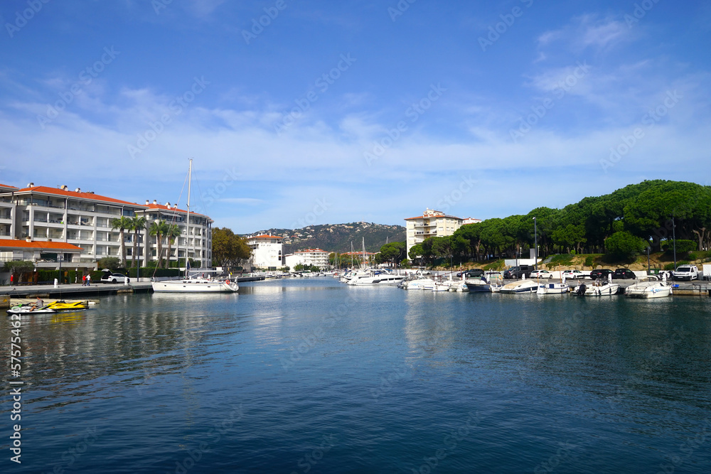 marina with yachts and boats in Port d'Aro near Platja d'Aro, Catalonia, Spain