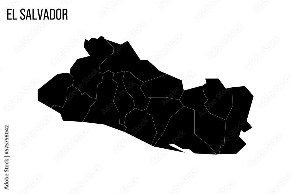 custom made wallpaper toronto digitalEl Salvador political map of administrative divisions - departments. Blank black map and country name title.