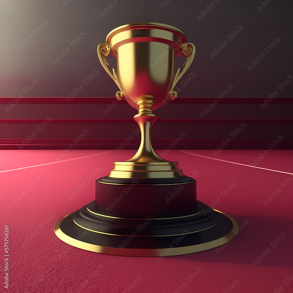 Trophy Award For Red Carpet. Generative AI Trophy Award For Red Carpet. Generative AI