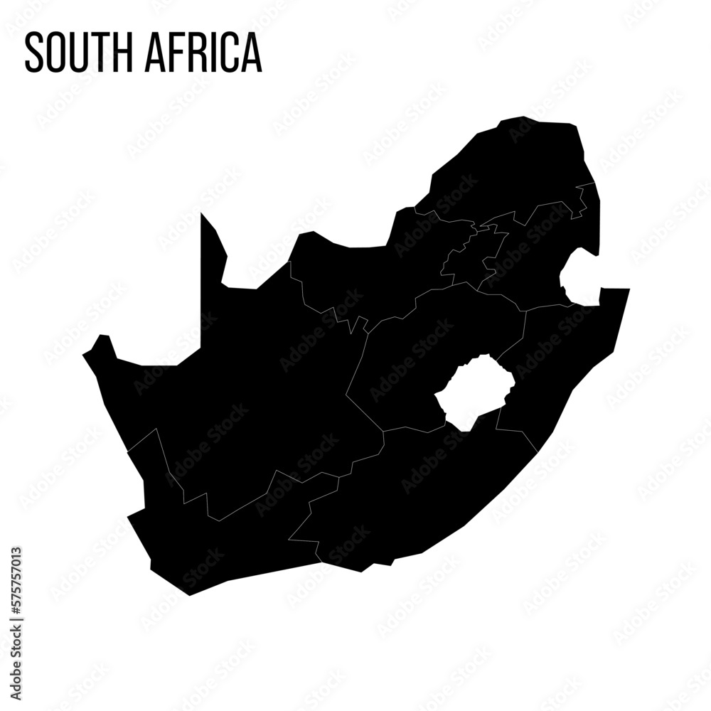 South Africa political map of administrative divisions - provinces ...