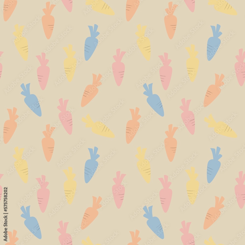 seamless pattern with pastel carrots on a light background seamless pattern with pastel carrots on a light background