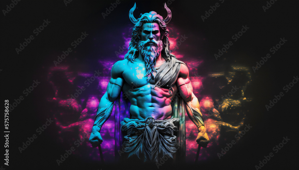 Naklejka premium Freyr the god of male virility and good weather - German gods - Mythologies - Generative AI