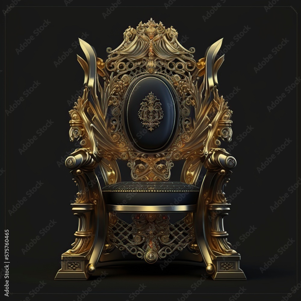 illustration, throne of games for the king of the kingdom luxurious, generative ai