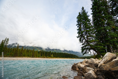 Fototapeta Naklejka Na Ścianę i Meble -  Moody river in Banff national park, Canada with stunning turquoise water