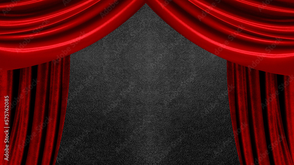 Fototapeta premium 赤いカーテンの劇場