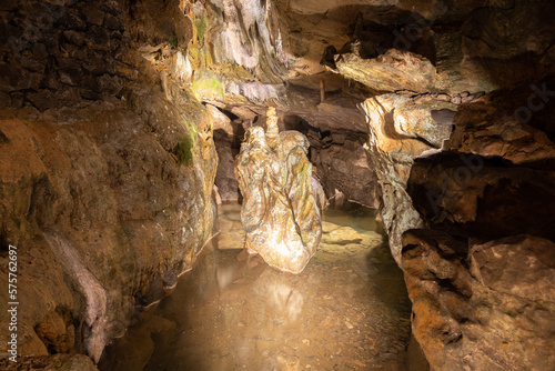 Saint Beatus caves near Interlaken at the lake of Thun in Switzerland photo
