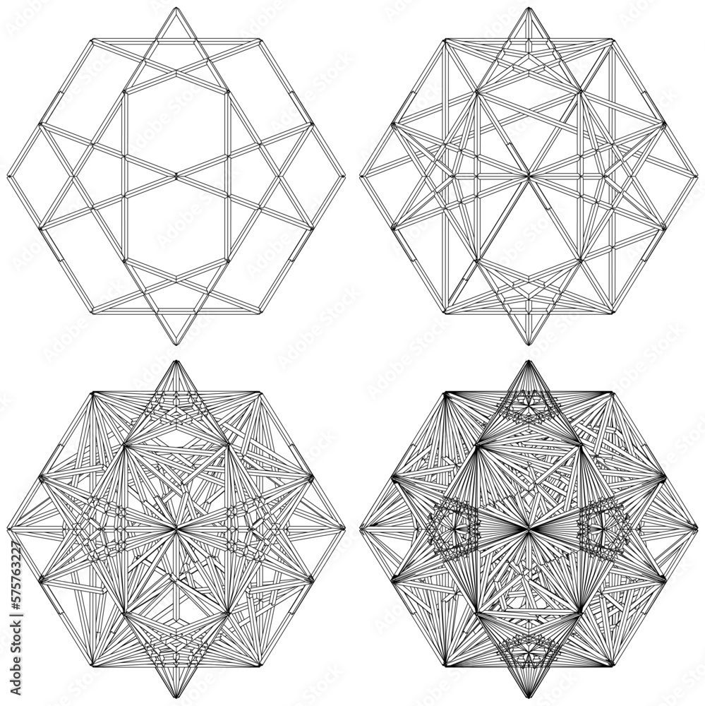 Polyhedron Star From The Simple To The Complicated Shape Vector ...