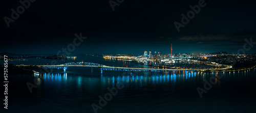 Auckland Skyline with Harbour Bridge - New Zealand