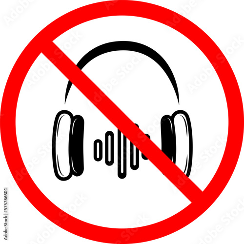 illustration of ban headphones on a transparent background