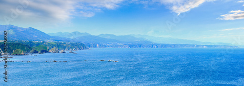 Summer Cape Vidio coastline landscape (Asturias coast, Cudillero, Spain).