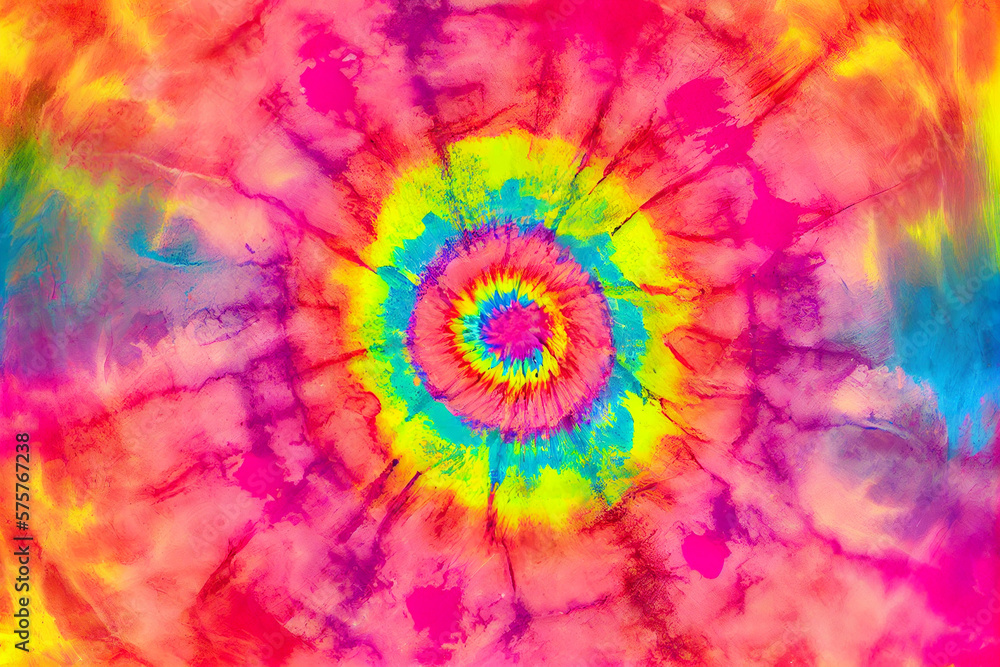 Tie die pattern with vibrant colours, hippy fabric pattern Tie die pattern with vibrant colours, hippy fabric pattern