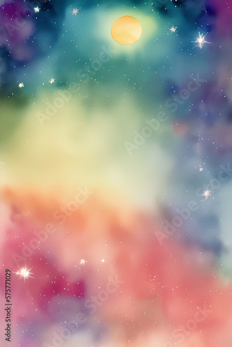 Rainbow sunburst background with glittering stars: Graphic tool for Anything
