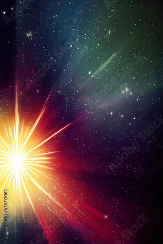 Rainbow sunburst background with glittering stars: Graphic tool for Anything