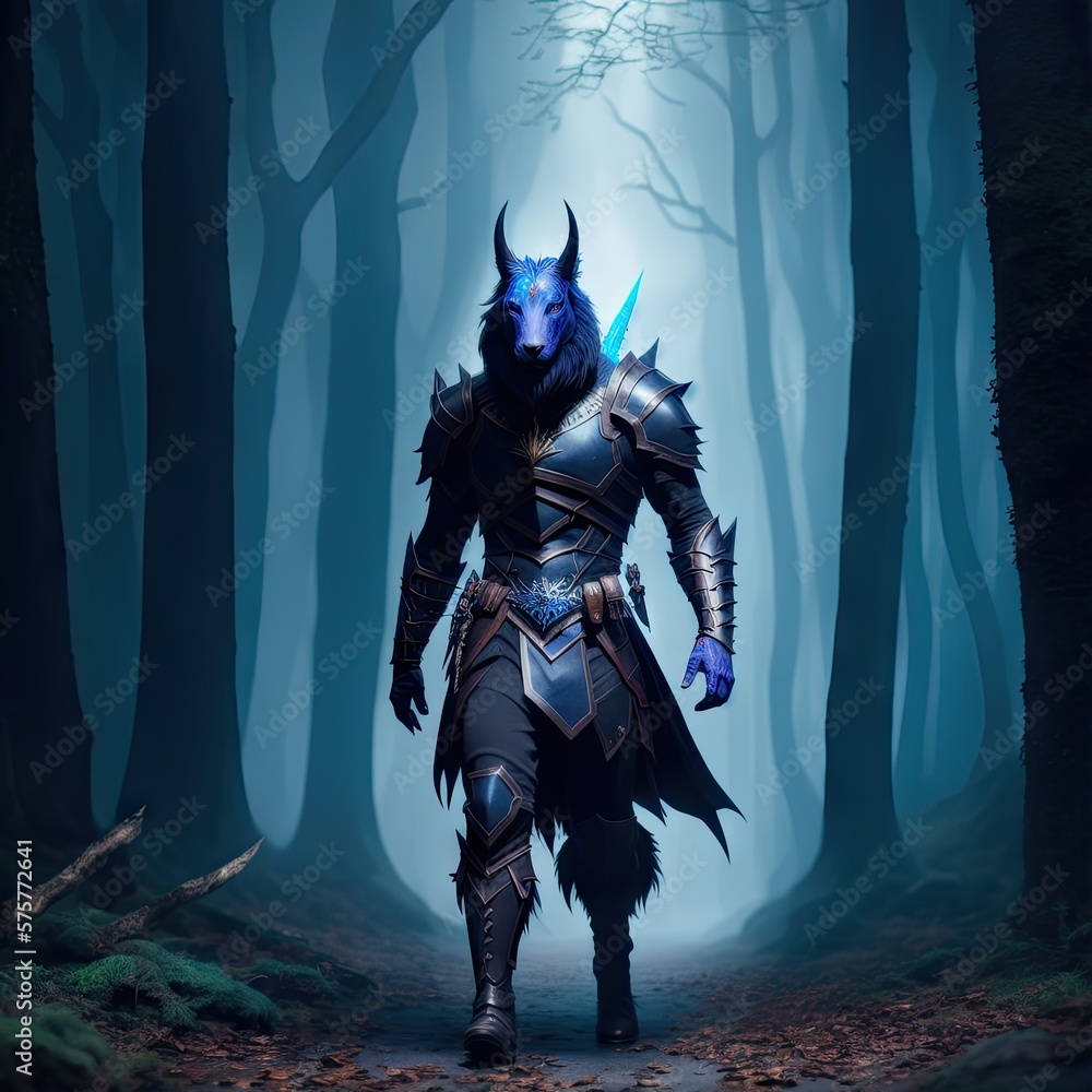 Naklejka premium Creature - Animal - Fantasy - Stylized - Game Character - Animal Hero - Warrior