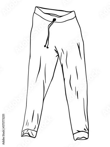 home trousers. sports pants line art.
doodle illustration