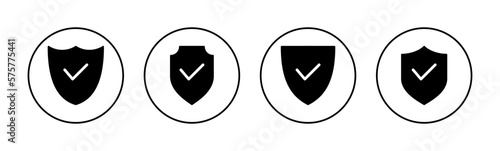 Shield check mark icon vector for web and mobile app. Protection approve sign. Insurance icon