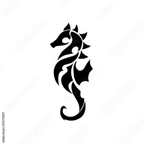 Illustration vector graphic of tribal art seahorse