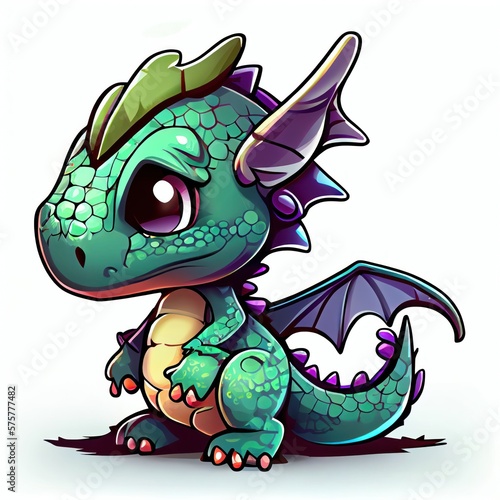 baby dragon cute cartoon for kids  GENERATIVE AI