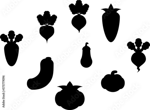 vegetable silohuettes