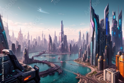 Sci-Fi City - Background and Illustration Art