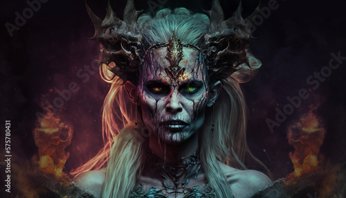 Hel god of Darkness - German Mythologies - Generative AI