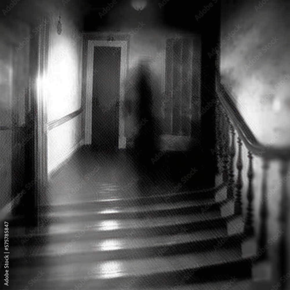 real ghost caught on camera, creepy, scary, generative ai Stock  Illustration | Adobe Stock