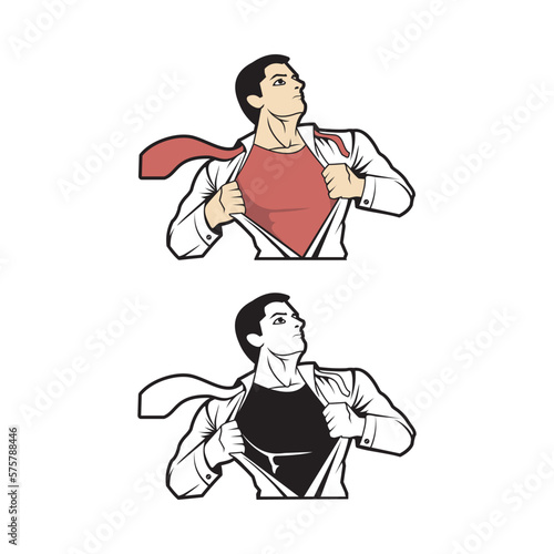 Superhero Changing Illustrations vector template