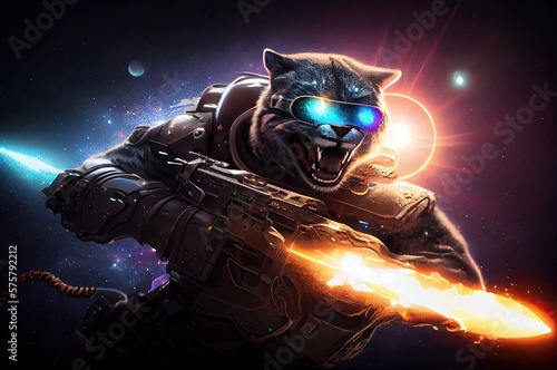 Panther Soldier Defending The Galaxy Generative AI © Johnathan