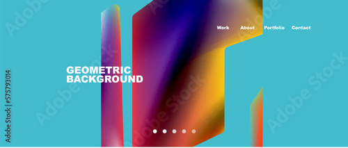 Landing page background template. Abstract geometric shapes composition. Vector illustration for wallpaper, banner, background