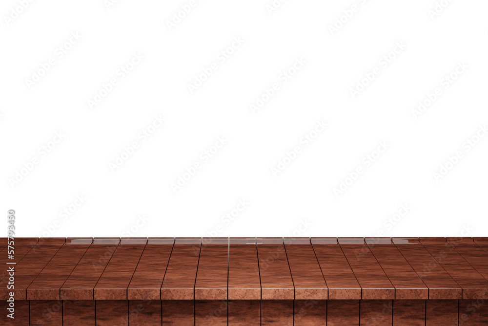 Wooden table, wood table top front view 3d render isolated Wooden table, wood table top front view 3d render isolated