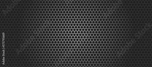 Abstract honeycomb black Background ,light and shadow . modern background. Vector metal hexagonal grid background. Black metal texture steel background. Vector