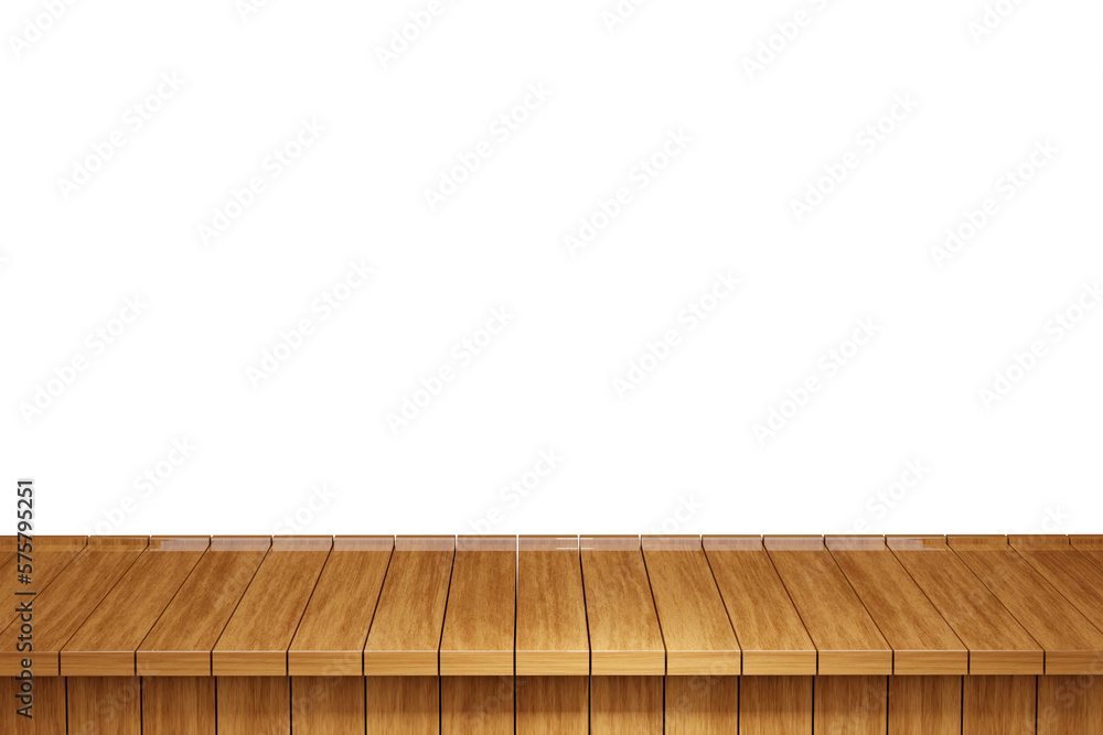 Wooden table, wood table top front view 3d render isolated Wooden table, wood table top front view 3d render isolated