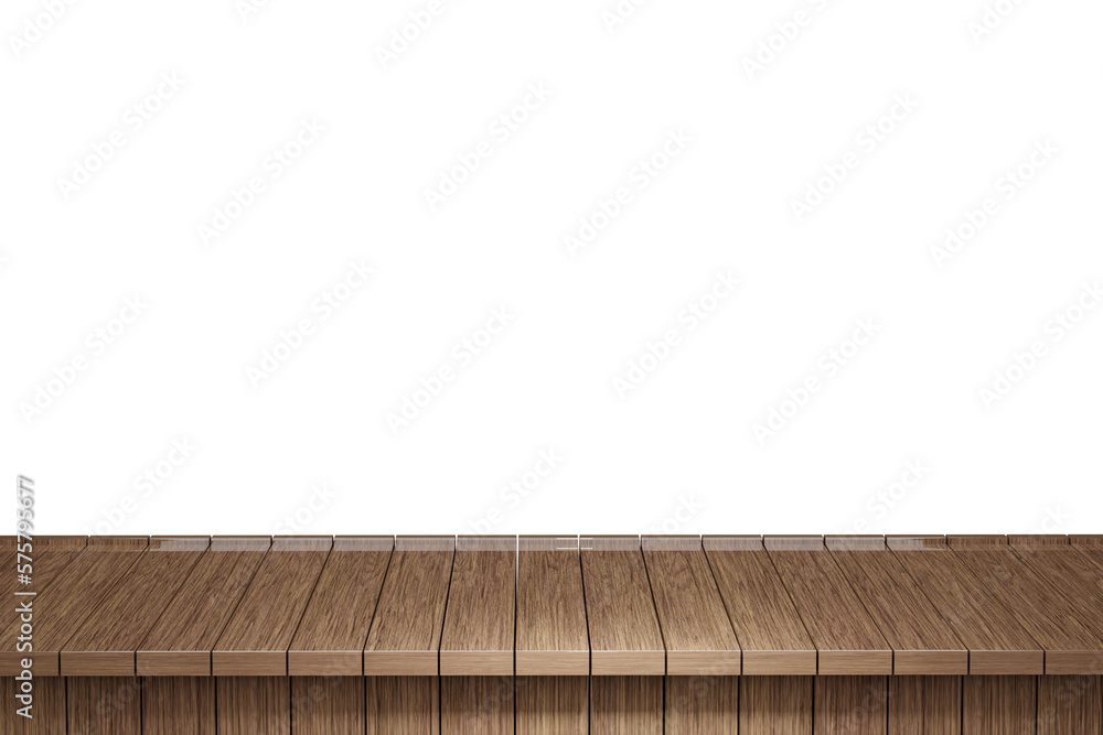 Wooden table, wood table top front view 3d render isolated Wooden table, wood table top front view 3d render isolated