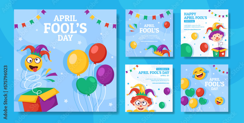 Happy April Fools Day Social Media Post Flat Cartoon Hand Drawn Templates Background Illustration Happy April Fools Day Social Media Post Flat Cartoon Hand Drawn Templates Background Illustration