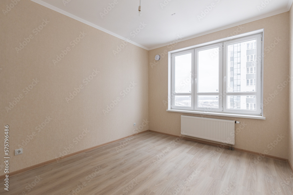 Empty gray room ready for people to move in Empty gray room ready for people to move in