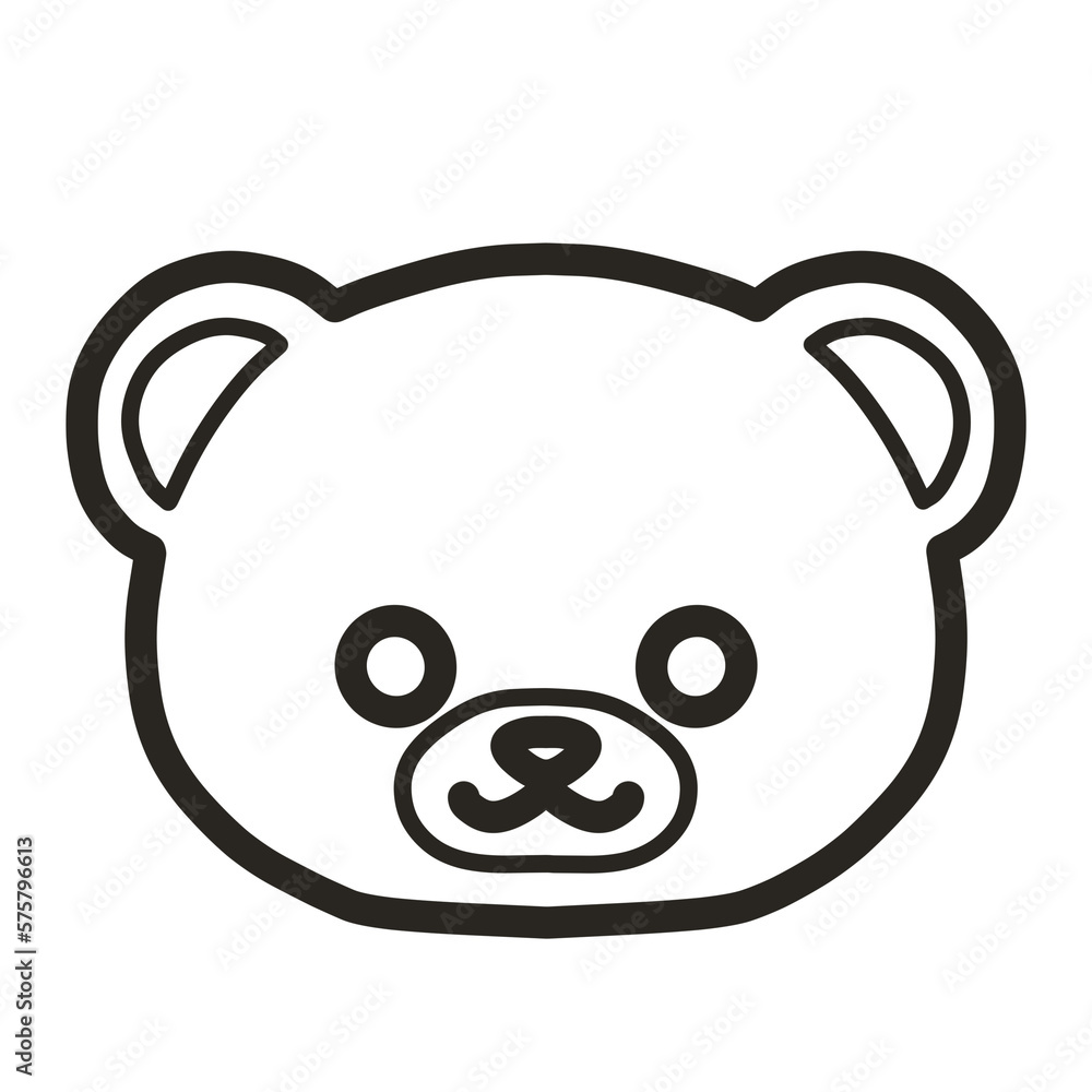 くまの手書きイラスト モノクロ くまの手書きイラスト モノクロ