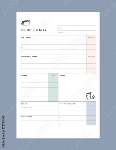 Daily planner. Cute style with Sean and Sea partners. Plan your day make dream happen.
