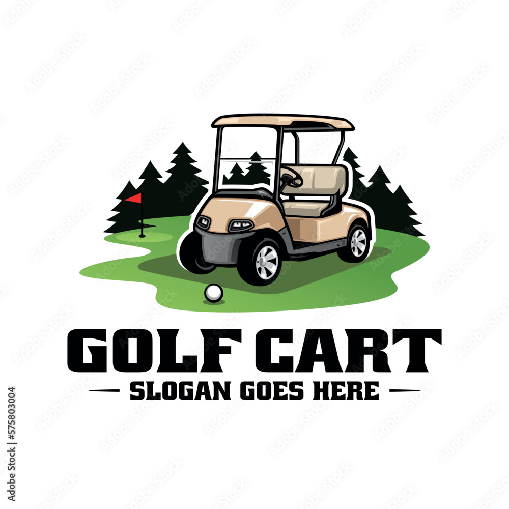 golfcart illustration logo vector