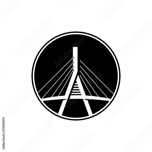 Abstract bridge logo, connection concept bridge icon design