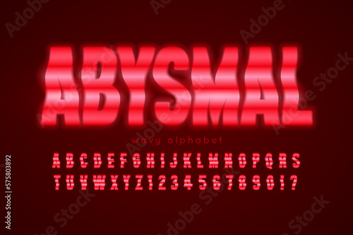 Distorted bright light characters, retro-futuristic original type.